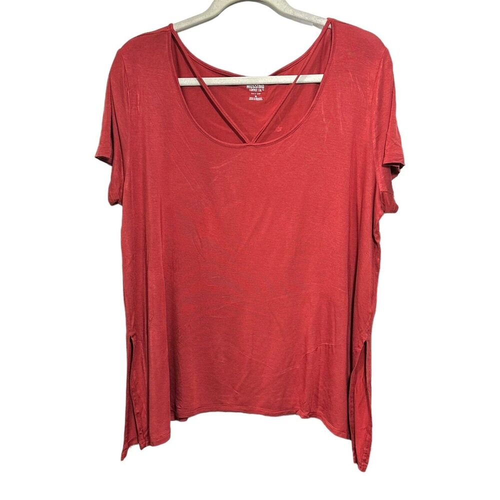 Mossimo Womens Sz XL Strappy Criss Cross Front Short Sleeve Top Burnt Orange